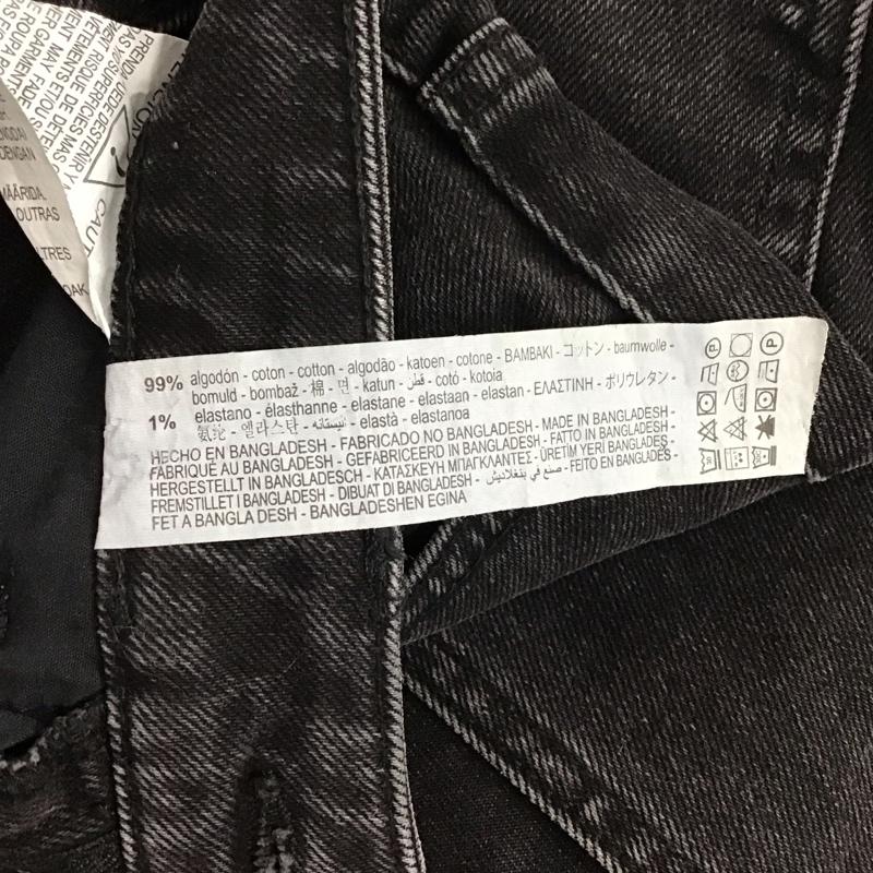ザラ ZARA スカート ひざ丈スカート 9374 891 800 デニム ひざ下丈 スリット XS 無地 黒 / ブラック /  レディース USED 古着 中古 10124995