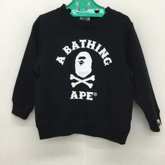 アベイシングエイプ A BATHING APE トレーナー 長袖 100cm ロゴ、文字 X プリント 黒 / ブラック /  ボーイズ USED 古着 中古 10134375