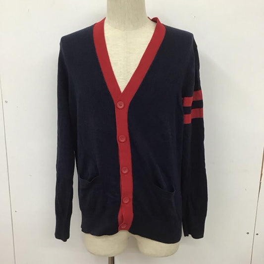 ブルックスブラザーズ BROOKS BROTHERS カーディガン 長袖 Vネック カシミヤ混 M 無地 紺 / ネイビー / X 赤 / レッド /  メンズ USED 古着 中古 10111243