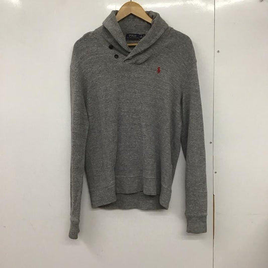 ポロラルフローレン POLO RALPH LAUREN トレーナー 長袖 長袖トレーナー スウェット カラーネック プルオーバー S ロゴ、文字 灰 / グレー /  メンズ USED 古着 中古 10133502