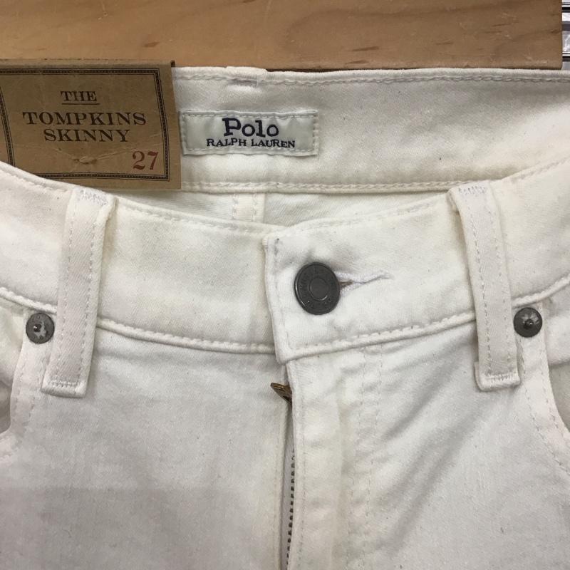 ポロラルフローレン POLO RALPH LAUREN パンツ デニム、ジーンズ デニムパンツ スリムパンツ ストレッチパンツ ジーンズ 27インチ 無地 白 / ホワイト /  レディース USED 古着 中古 10107363