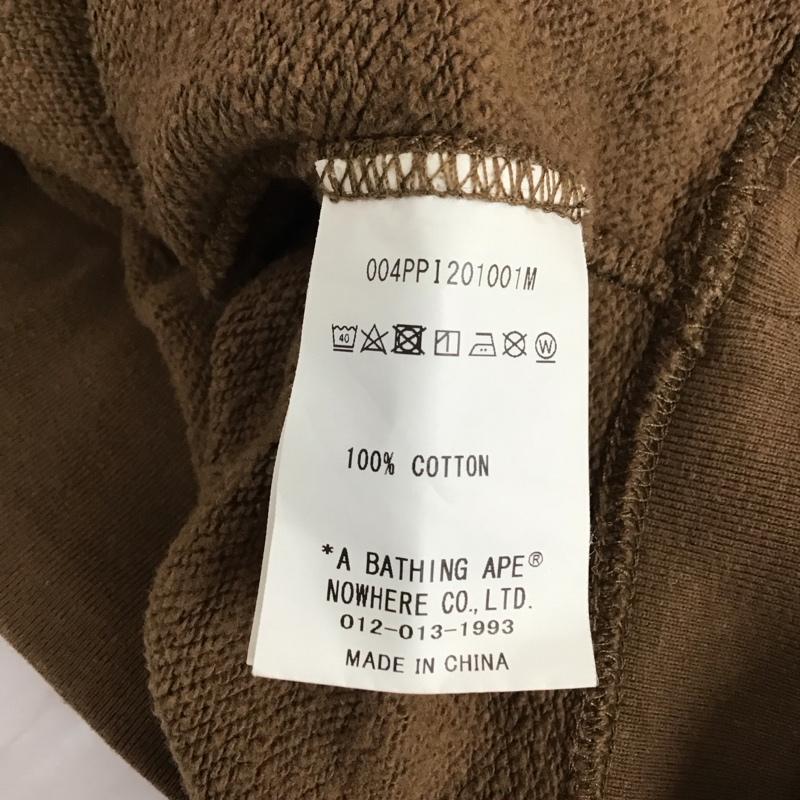 アベイシングエイプ A BATHING APE パーカー 長袖 長袖パーカー フード付きパーカー プリントスウェット トレーナー XL ロゴ、文字 茶 / ブラウン /  メンズ USED 古着 中古 10118076
