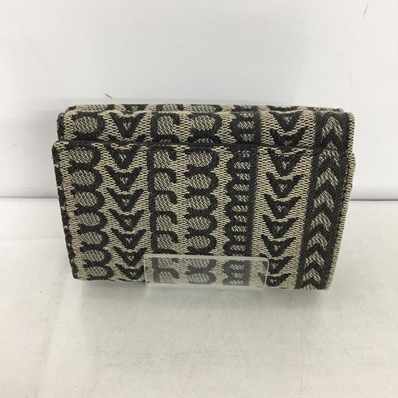 マークジェイコブス MARCJACOBS 財布 コンパクト財布 2F3SMP041S08 261 三つ折り モノグラム ジャカード 総柄 黒 / ブラック /  レディース USED 古着 中古 10147433