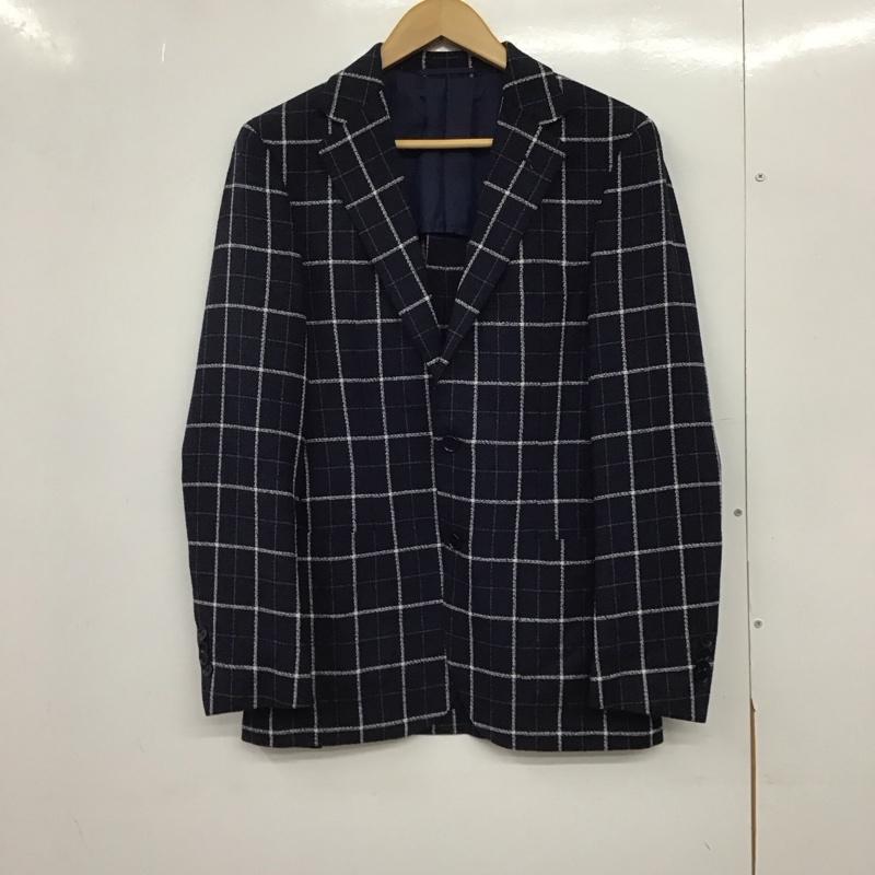 ユナイテッドアローズ UNITED ARROWS ジャケット、上着 ジャケット、ブレザー カジュアルジャケット アウター カラージャケット 44 チェック 紺 / ネイビー /  メンズ USED 古着 中古 10150869