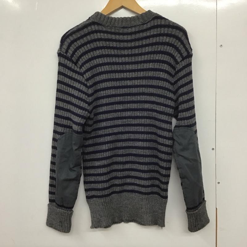 古着 USED ニット、セーター 長袖 長袖ニットカットソー クルーネック セーター L ボーダー柄 マルチカラー / マルチカラー /  メンズ USED 古着 中古 10131220