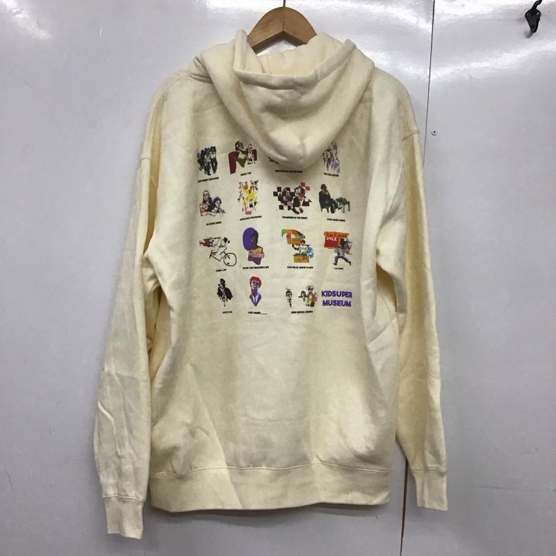 キッドスーパー KidSuper パーカー 長袖 aw23-hd-01 MuseumHoodie プルオーバーパーカー L ロゴ、文字 オフホワイト / オフホワイト /  メンズ USED 古着 中古 10144250