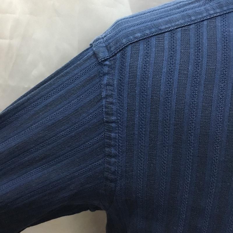 シップス SHIPS シャツ、ブラウス 七分袖 111-32-0021 L ストライプ 紺 / ネイビー /  メンズ USED 古着 中古 10117195