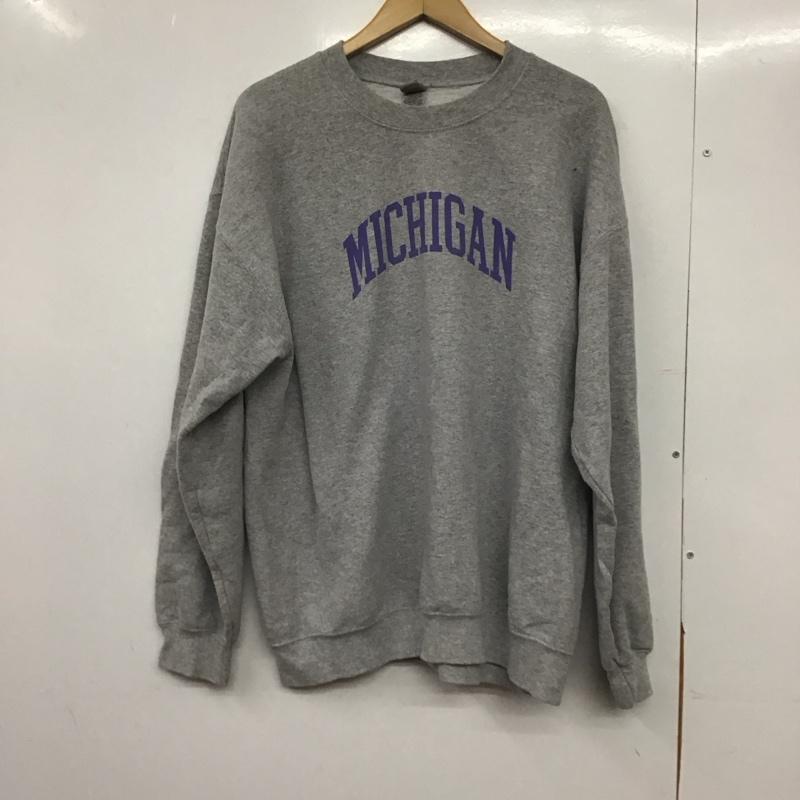 ギルダン GILDAN トレーナー 長袖 長袖トレーナー スウェット クルーネック プルオーバー 古着 L ロゴ、文字 灰 / グレー /  メンズ USED 古着 中古 10145308