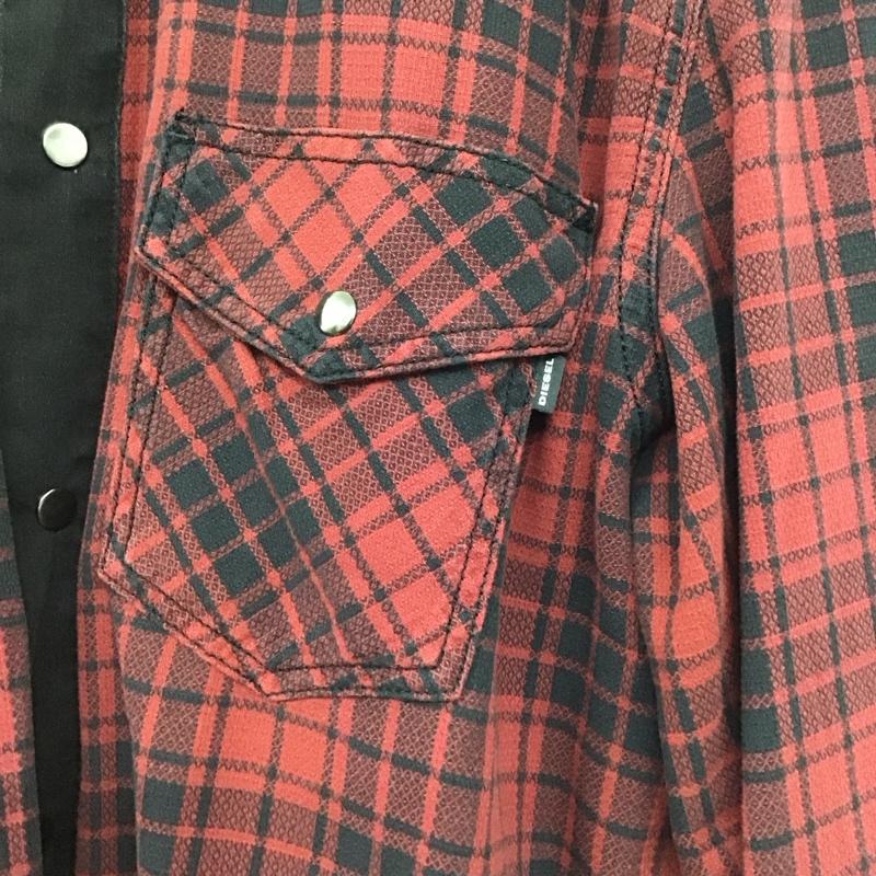 ディーゼル DIESEL シャツ、ブラウス 長袖 長袖シャツ チェックシャツ カラーシャツ M チェック 赤 / レッド /  メンズ USED 古着 中古 10141902