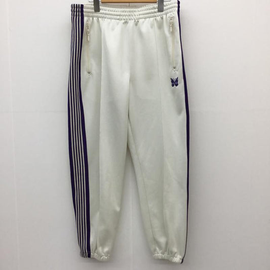 ニードルス Needles パンツ ワークパンツ、ペインターパンツ NEEDLES ジップド トラックパンツ ジャージ 23SS MR289 M 刺繍 白 / ホワイト / X 紫 / パープル /  メンズ USED 古着 中古 10115041