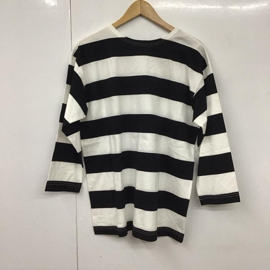 ウエアハウス WAREHOUSE カットソー 長袖 長袖カットソー プリントカットソー クルーネック ボーダー 40 ボーダー柄 白 / ホワイト / X 黒 / ブラック /  メンズ USED 古着 中古 10130487