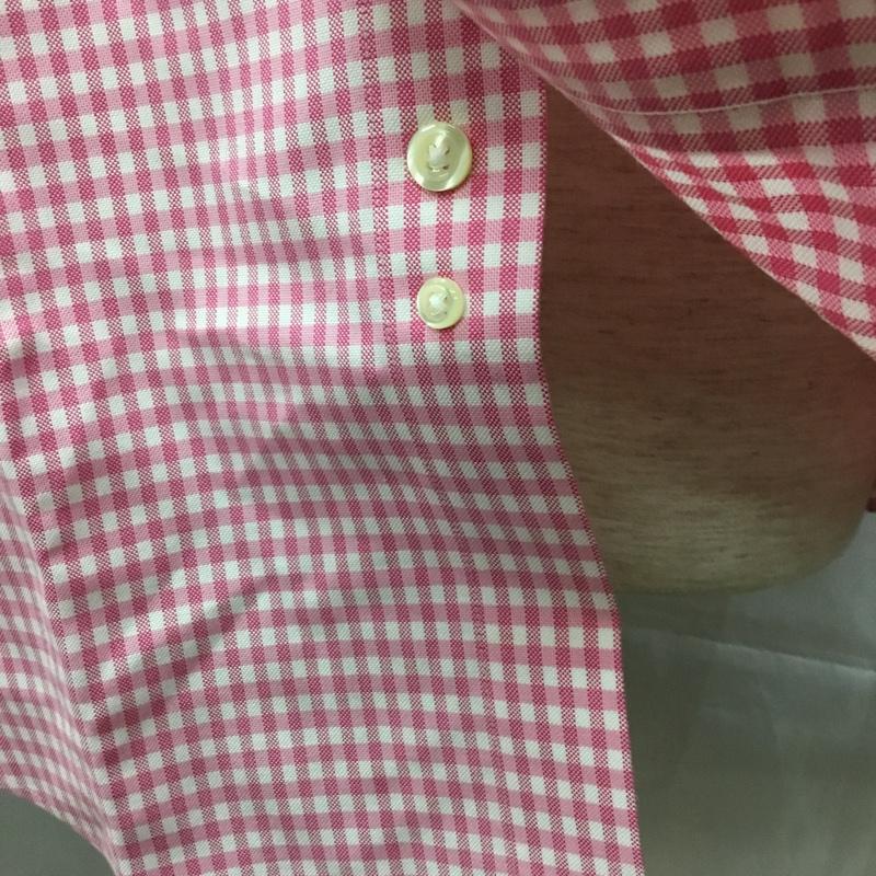 ブルックスブラザーズ BROOKS BROTHERS シャツ、ブラウス 半袖 ボタンダウン チェック M ワンポイント 白 / ホワイト / X 桃 / ピンク /  メンズ USED 古着 中古 10111593