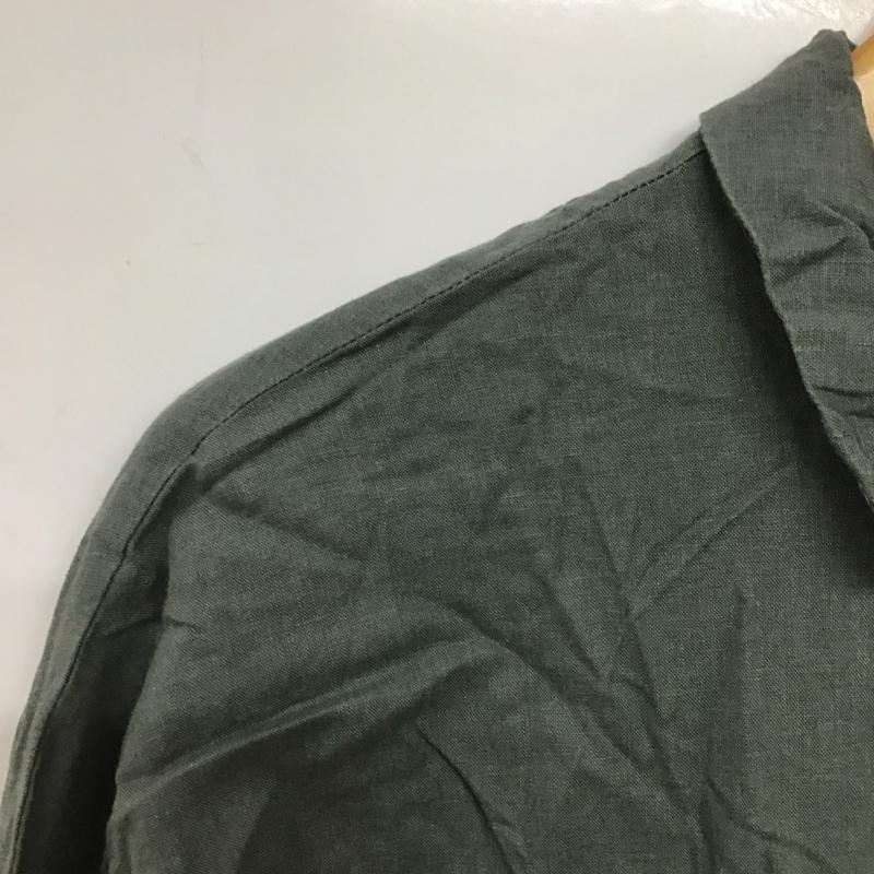 テチチ Techichi ワンピース ロングスカート 1104810 リネンレーヨン 七分袖 シャツワンピース FREE 無地 灰 / グレー /  レディース USED 古着 中古 10146493