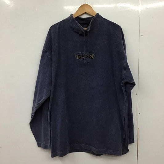 バンズ VANS カットソー 長袖 長袖カットソー プリントカットソー スタンドネック 4L ロゴ、文字 紺 / ネイビー /  メンズ USED 古着 中古 10150281