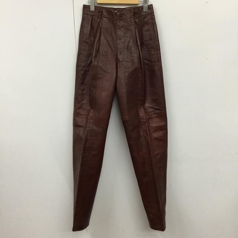 古着 USED パンツ デニム、ジーンズ duetrio 古着 レザーパンツ ワイドパンツ S 無地 茶 / ブラウン /  メンズ USED 古着 中古 10120671