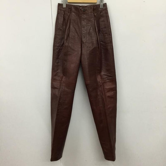 古着 USED パンツ デニム、ジーンズ duetrio 古着 レザーパンツ ワイドパンツ S 無地 茶 / ブラウン /  メンズ USED 古着 中古 10120671