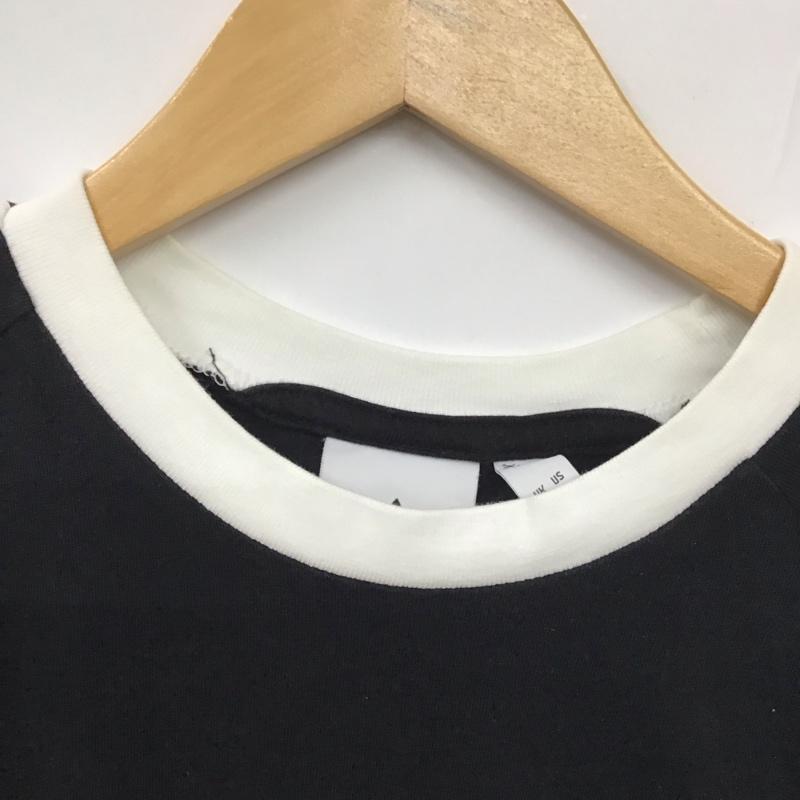 アディダス adidas Tシャツ 半袖 cw1202 スリーストライプスTシャツ 半袖カットソー クルーネックカットソー M ロゴ、文字 黒 / ブラック /  メンズ USED 古着 中古 10130316