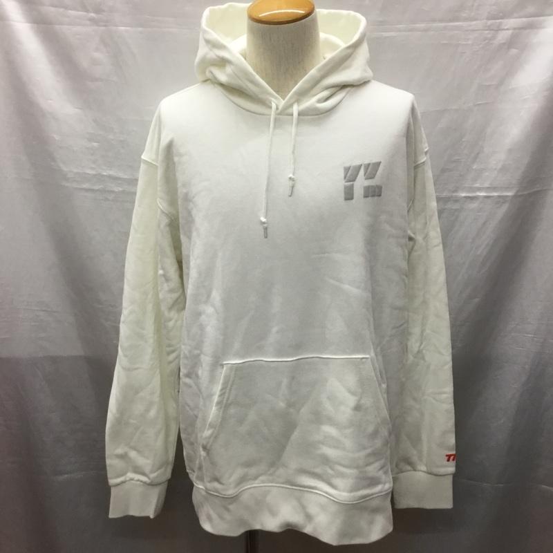 ユナイテッドアローズグリーンレーベルリラクシング UNITED ARROWS green label relaxing パーカー 長袖 長袖パーカー フード付きパーカー プリントスウェット トレーナー 771m XL ロゴ、文字 白 / ホワイト /  メンズ USED 古着 中古 10121640