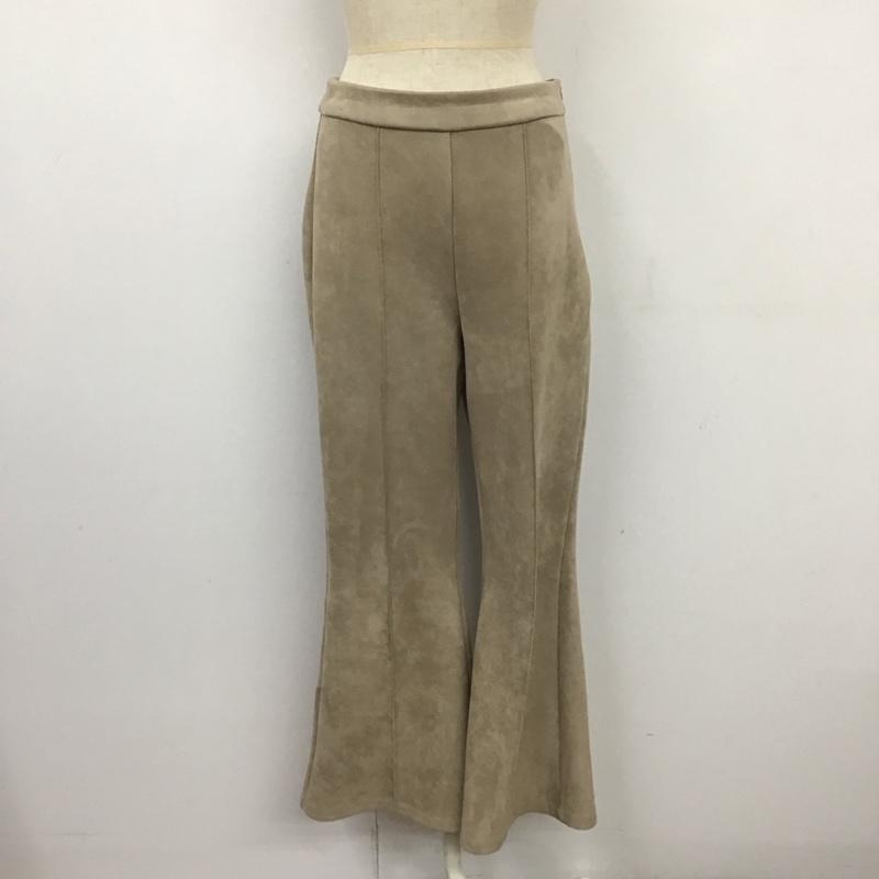 ムルーア MURUA パンツ スラックス 012060700101-04 バックスリットスウェードパンツ フレアパンツ センタータック スウェードパンツ FREE 無地 ベージュ / ベージュ /  レディース USED 古着 中古 10111165