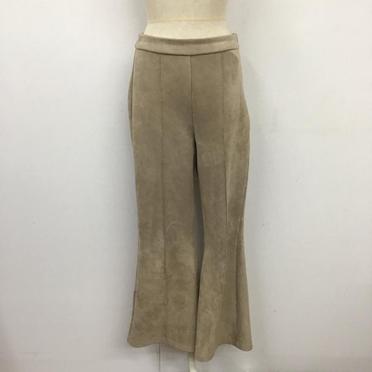 ムルーア MURUA パンツ スラックス 012060700101-04 バックスリットスウェードパンツ フレアパンツ センタータック スウェードパンツ FREE 無地 ベージュ / ベージュ /  レディース USED 古着 中古 10111165