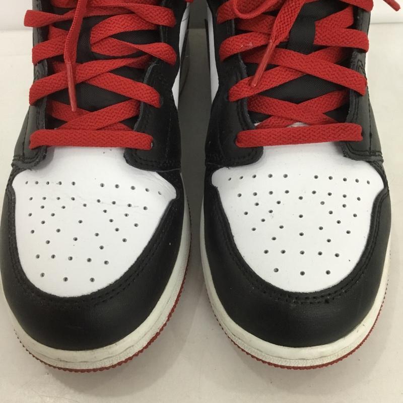 ナイキ NIKE スニーカー スニーカー DQ8423-106 JORDAN BRAND AIR JORDAN 1 MID 24.5cm 24.5cm ロゴ、文字 白 / ホワイト / X 黒 / ブラック / X 赤 / レッド /  レディース USED 古着 中古 10132017
