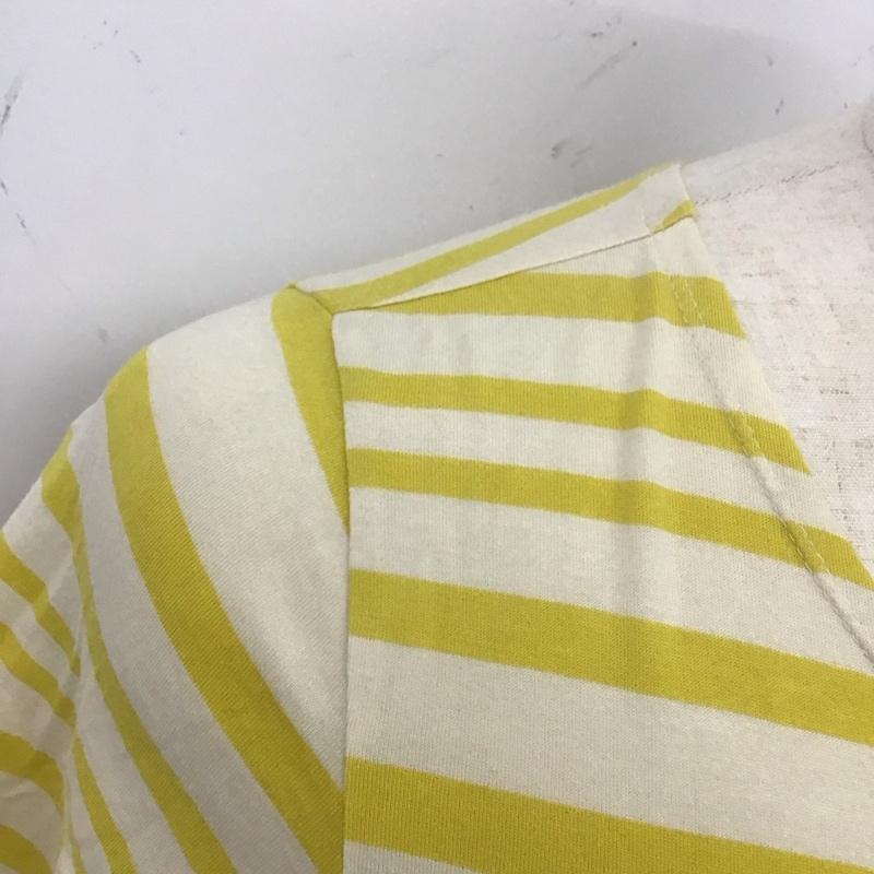 ハレ HARE Tシャツ 半袖 半袖Tシャツ プリントTシャツ 半袖カットソー S ボーダー柄 白 / ホワイト / X 黄 / イエロー /  メンズ USED 古着 中古 10113138