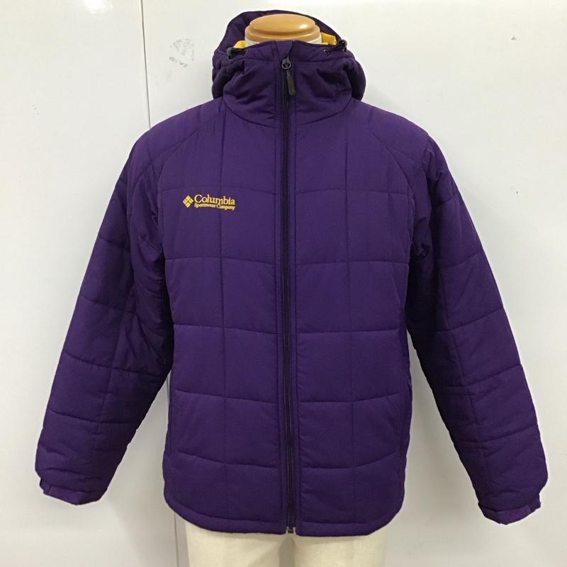 コロンビア Columbia ジャケット、上着 ジャンパー、ブルゾン 208 pm5288 中綿ナイロンジャケット マウンテンパーカー ジップアップジャケット S ロゴ、文字 紫 / パープル /  メンズ USED 古着 中古 10123141