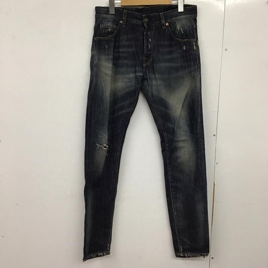 レイン Reign パンツ デニム、ジーンズ デニムパンツ スリムパンツ カジュアルパンツ 29インチ ダメージ加工 インディゴ / インディゴ /  メンズ USED 古着 中古 10150082