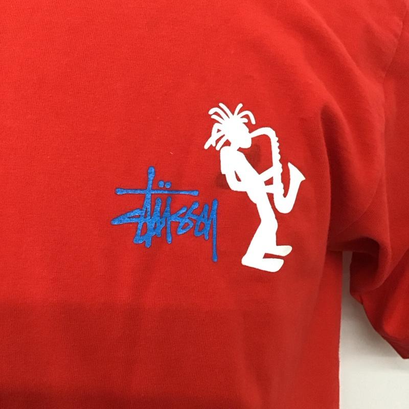 ステューシー STUSSY Tシャツ 半袖 L プリント X ロゴ、文字 赤 / レッド /  メンズ USED 古着 中古 10117210
