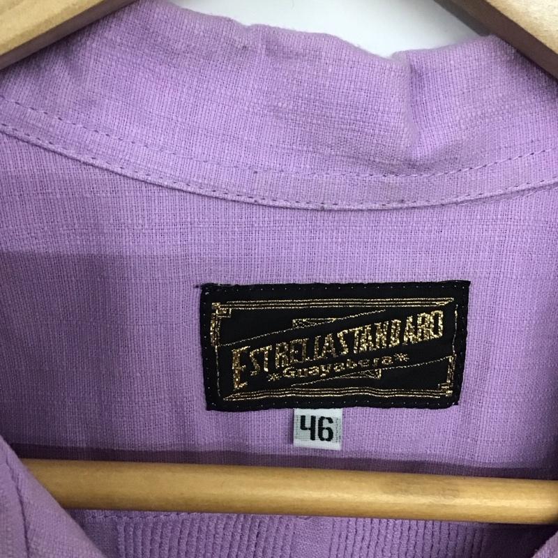 エストレヤスタンダードグァジャベーラ ESTRELLA STANDARD GUAYABERA シャツ、ブラウス 半袖 半袖シャツ 刺繍シャツ ポケットシャツ 46 刺繍 紫 / パープル /  メンズ USED 古着 中古 10137628