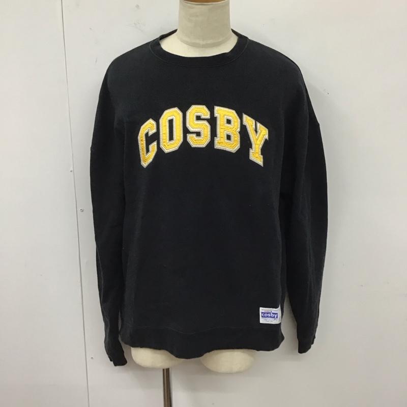 古着 USED トレーナー 長袖 長袖トレーナー スウェット クルーネック リブスウェットカットソー L ロゴ、文字 黒 / ブラック /  メンズ USED 古着 中古 10123949