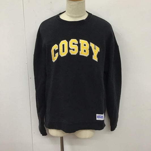 古着 USED トレーナー 長袖 長袖トレーナー スウェット クルーネック リブスウェットカットソー L ロゴ、文字 黒 / ブラック /  メンズ USED 古着 中古 10123949