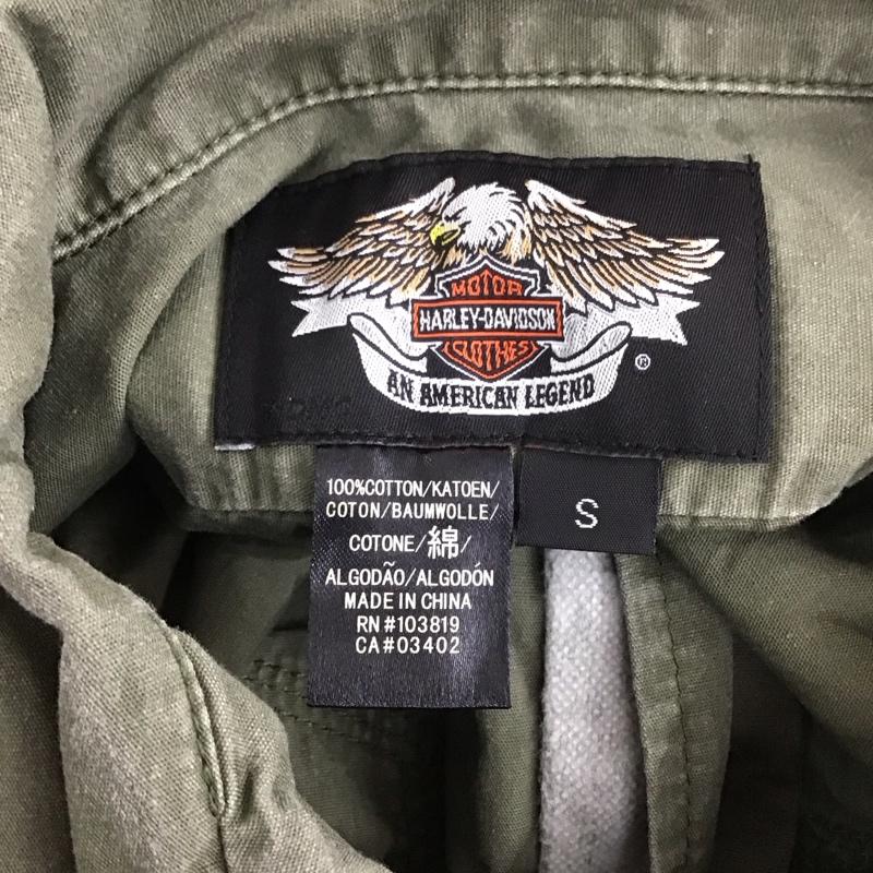 ハーレーダビッドソン Harley-Davidson シャツ、ブラウス 半袖 96104-10VM バックプリント S ロゴ、文字 カーキ / カーキ /  メンズ USED 古着 中古 10111201