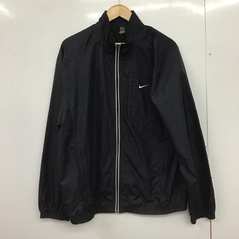 ナイキ NIKE ジャケット、上着 ジャンパー、ブルゾン ジップアップジャケット ナイロンジャケット アウター L ロゴ、文字 黒 / ブラック /  メンズ USED 古着 中古 10147504