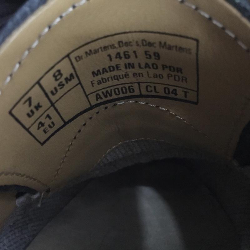 ドクターマーチン Dr.Martens 革靴 革靴 1461 59 3ホール UK7 US：8 無地 黒 / ブラック /  メンズ USED 古着 中古 10123651