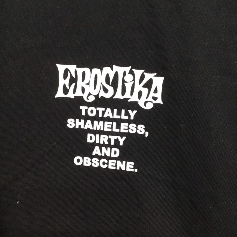エロスティカ EROSTiKA Tシャツ 半袖 Devils Cat Fight バックプリント XL ロゴ、文字 黒 / ブラック /  メンズ USED 古着 中古 10123388