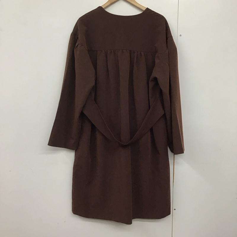 ケービーエフ KBF ジャケット、上着 ジャケット、ブレザー KP76-27T005 ノーカラーギャザーロングジャケットコート ONE SIZE 無地 茶 / ブラウン /  レディース USED 古着 中古 10142247