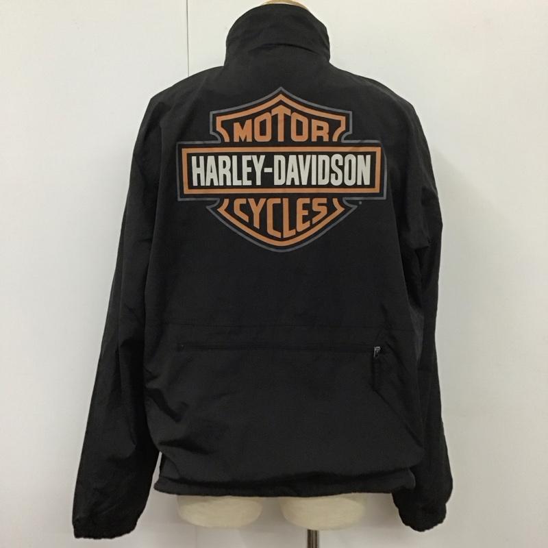ハーレーダビッドソン Harley-Davidson ジャケット、上着 ジャケット、ブレザー ジップアップジャケット ジャンパー アウター L ロゴ、文字 黒 / ブラック /  メンズ USED 古着 中古 10112053