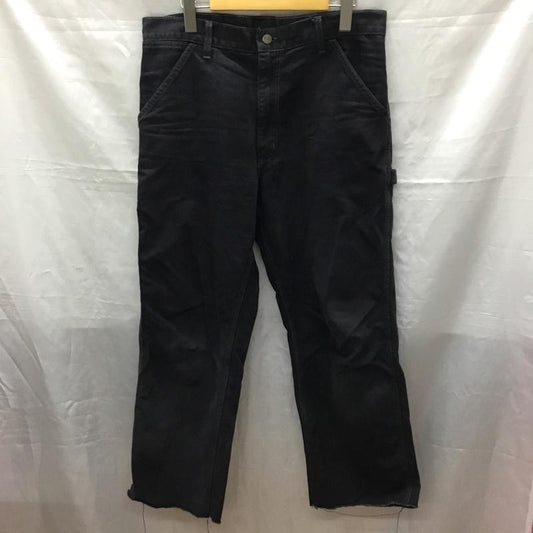 カーハート Carhartt パンツ ワークパンツ、ペインターパンツ ワークパンツ ワイドパンツ カジュアルパンツ ジーンズ 後染め 無地 黒 / ブラック /  メンズ USED 古着 中古 10118641