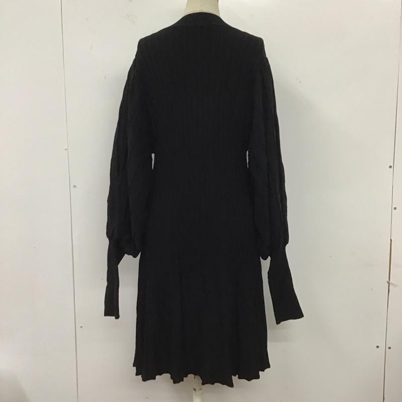 スライ SLY ワンピース ロングスカート 030fsz73-3070 ワンピース 長袖ニットワンピース 2 無地 黒 / ブラック /  レディース USED 古着 中古 10124581