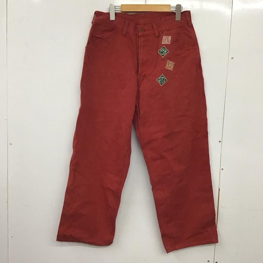 カールヘルム KARLHELMUT パンツ デニム、ジーンズ デニムパンツ ワイドパンツ カジュアルパンツ LL ロゴ、文字 赤 / レッド /  メンズ USED 古着 中古 10144890