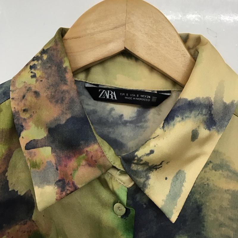 ザラ ZARA シャツ、ブラウス 長袖 7993/455/903 オーバーサイズ サテン エフェクト シャツ S 総柄 マルチカラー / マルチカラー /  レディース USED 古着 中古 10133628