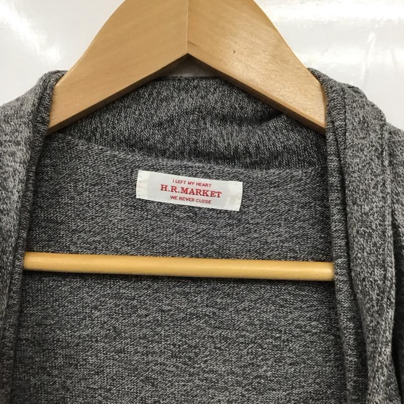 ハリウッドランチマーケット H.R MARKET カーディガン 長袖 長袖ロングカーディガン 前開カーディガン 長袖ニット 無地 灰 / グレー /  メンズ USED 古着 中古 10130943