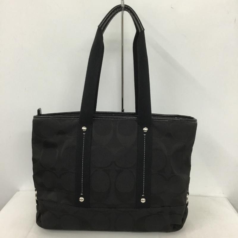 コーチ COACH トートバッグ トートバッグ F18844 シグネチャー 総柄 黒 / ブラック /  レディース USED 古着 中古 10143655
