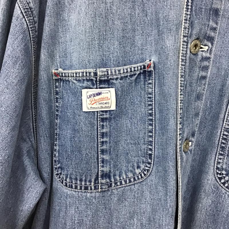 ギャップ GAP シャツ、ブラウス 長袖 長袖シャツ 無地シャツ カラーシャツ デニムシャツ M 無地 インディゴ / インディゴ /  メンズ USED 古着 中古 10130579