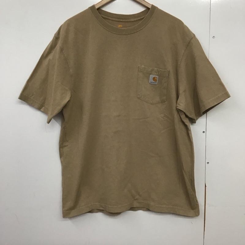 カーハート Carhartt Tシャツ 半袖 半袖カットソー プリントTシャツ クルーネックカットソー L ロゴ、文字 ベージュ / ベージュ /  メンズ USED 古着 中古 10148698
