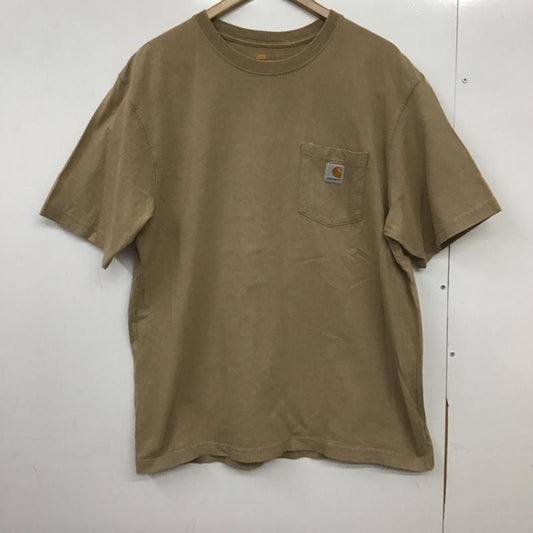 カーハート Carhartt Tシャツ 半袖 半袖カットソー プリントTシャツ クルーネックカットソー L ロゴ、文字 ベージュ / ベージュ /  メンズ USED 古着 中古 10148698