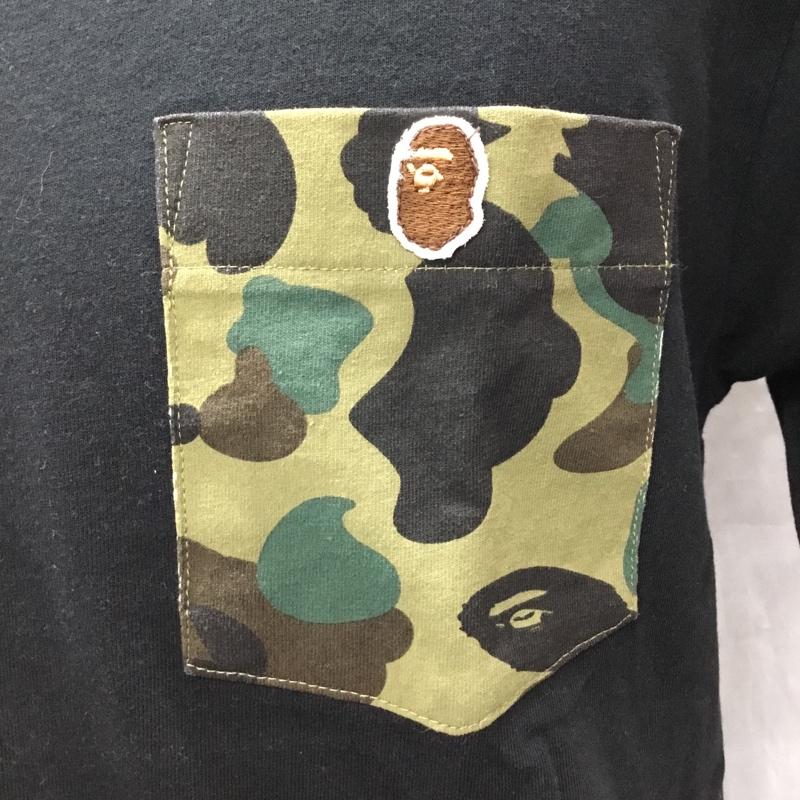 アベイシングエイプ A BATHING APE Tシャツ 半袖 L 無地 黒 / ブラック /  メンズ USED 古着 中古 10121703