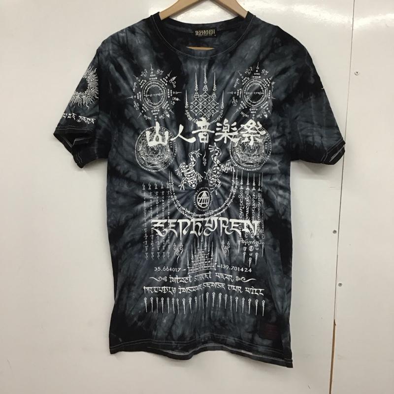 ゼファレン Zephyren Tシャツ 半袖 半袖カットソー プリントTシャツ クルーネックカットソー M プリント ダークグレー / ダークグレー /  メンズ USED 古着 中古 10148952