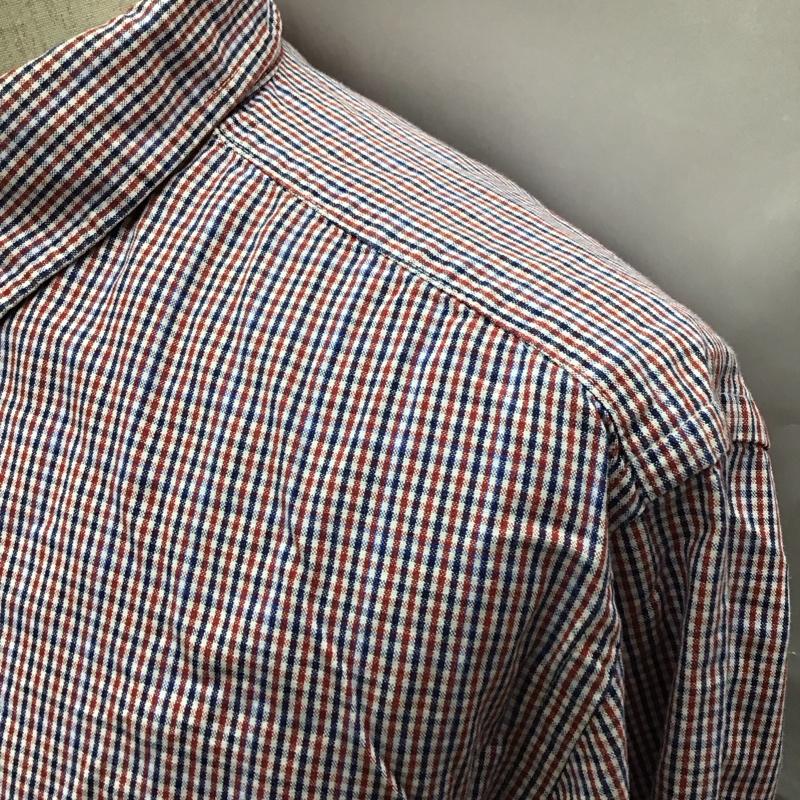 グローバルワーク GLOBAL WORK シャツ、ブラウス 長袖 GW021188SB ボタンダウン L チェック 白 / ホワイト / X 赤 / レッド / X 紺 / ネイビー /  メンズ USED 古着 中古 10116838